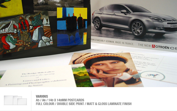 design and print of postcards